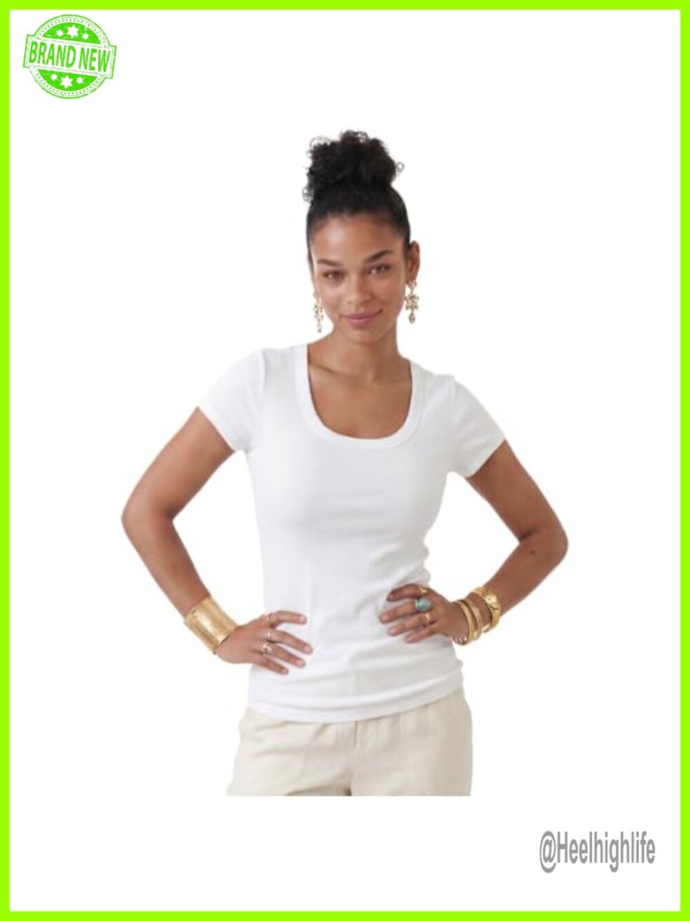 Short Sleeve Scoop Neck T-Shirt Slim Fit Cotton Blend Tee Value Pack